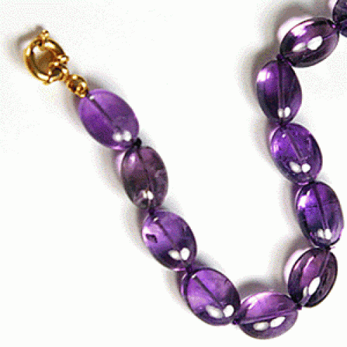 Amethyst Beaded Sterling Silver 20 Inch Necklace