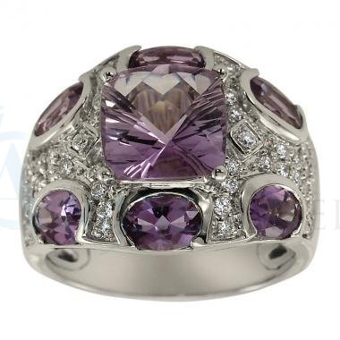 amethyst diamond rings