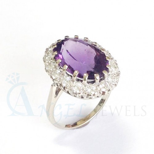 amethyst diamond rings