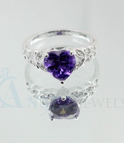 amethyst diamond rings