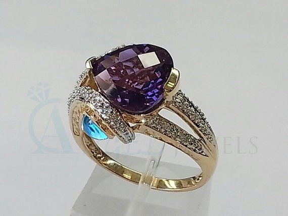 amethyst diamond rings