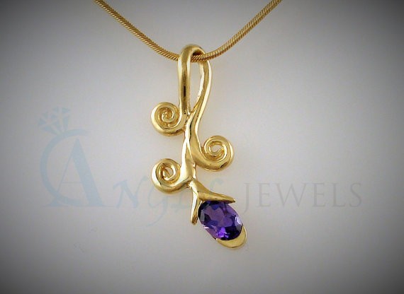 amethyst gold pendant