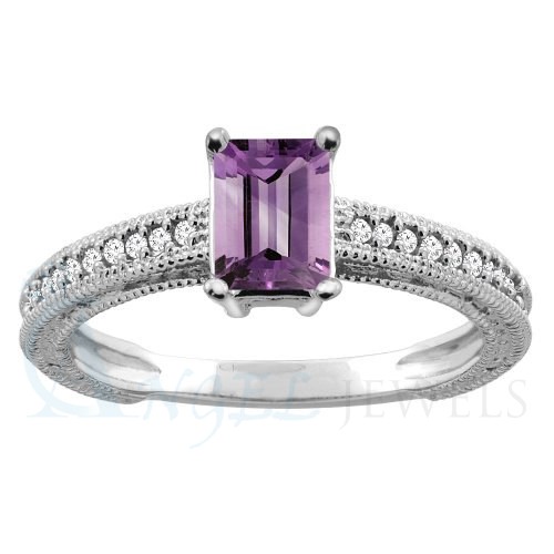 Amethyst And White Diamond Ring