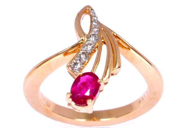 Ruby Designer Ring Crafted in 18k Gold With Diamond