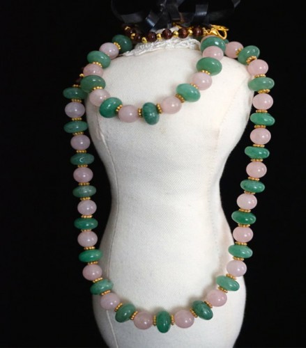 elegant rose quartz beaded necklace