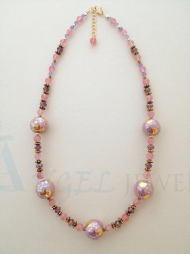 elegant rose quartz beaded necklace