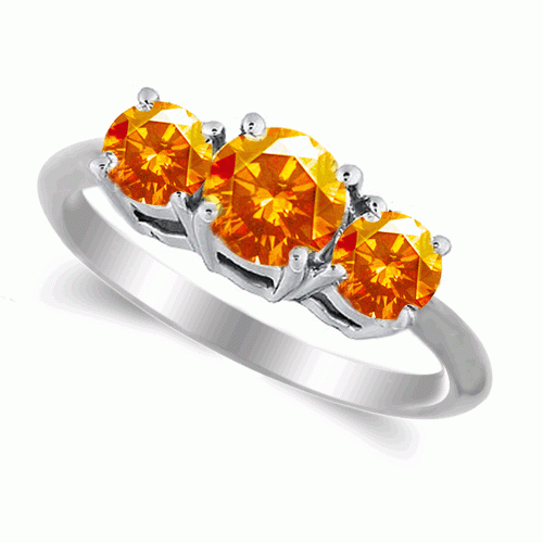 Orange Sapphire Ring