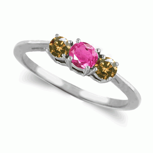 Pink Sapphire Diamond Ring