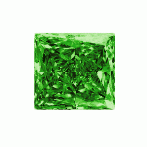 Princess Cut Green Diamond
