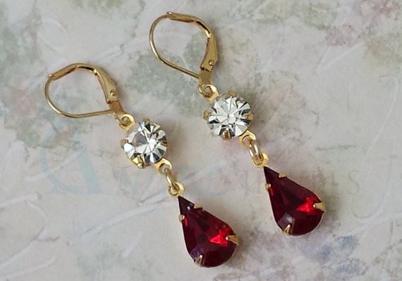 ruby earrings