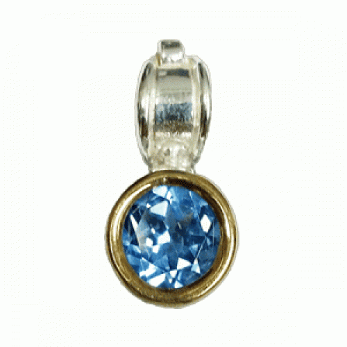 Synthetic Aquamarine Silver Pendant