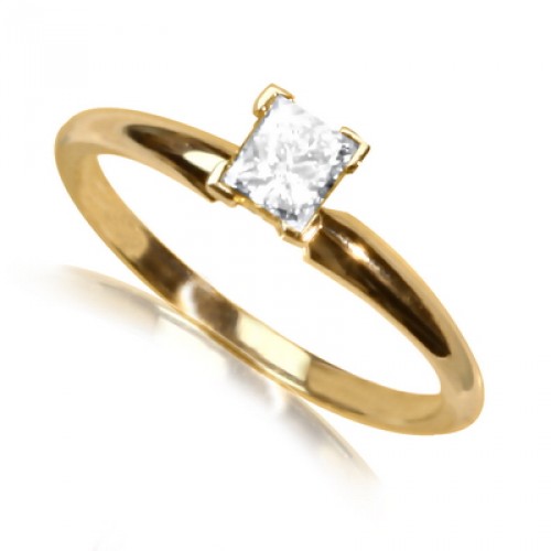White Diamond Solitaire Ring